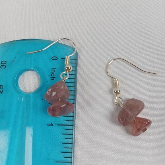 💕5/25 Purple stone chip earrings casual boho bohemian western hippie lagenlook - Picture 8 of 8